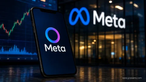 “Meta Pocket app listing showing AI-generated gizmos on a smartphone screen.”