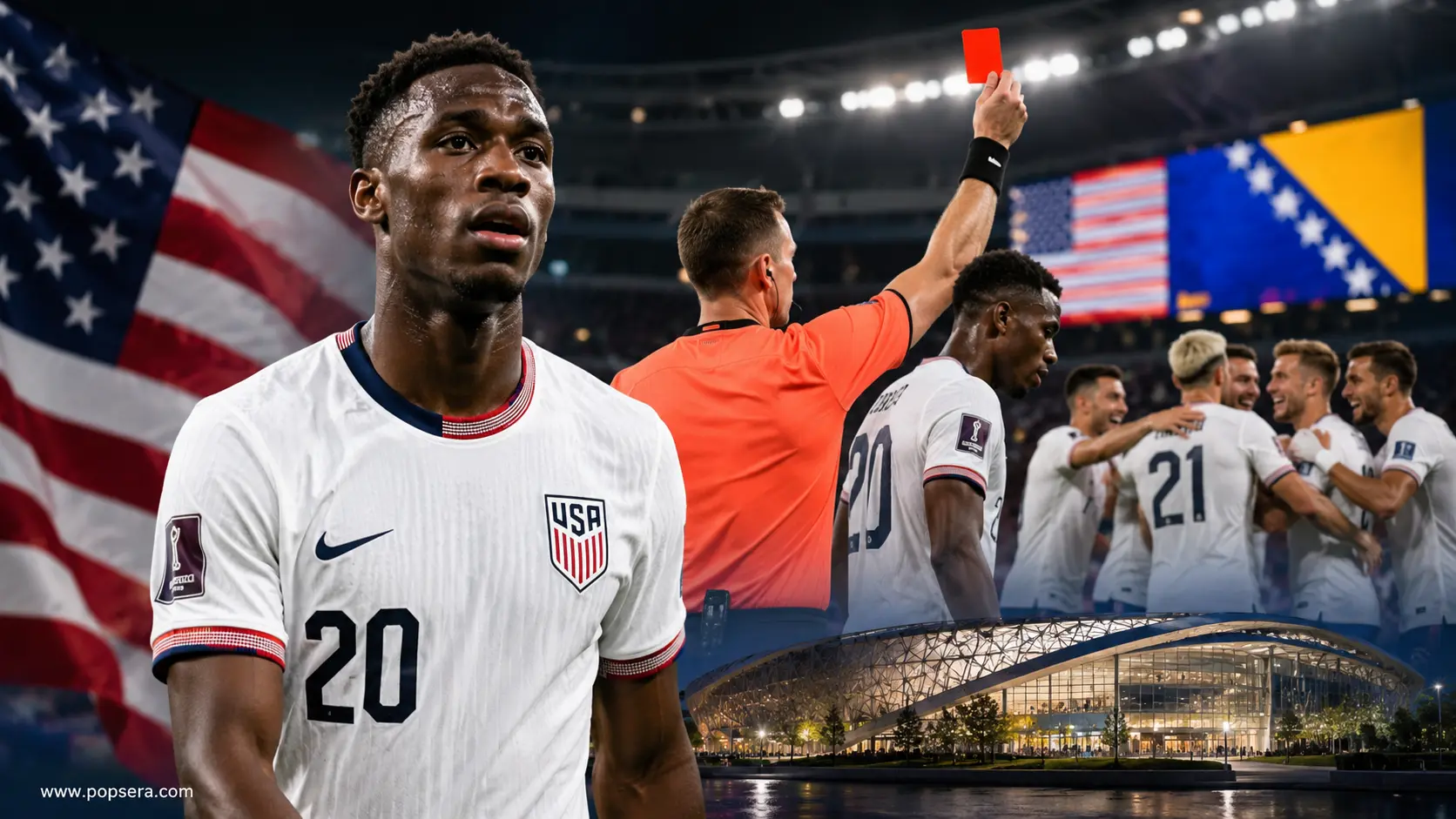“Folarin Balogun of the United States reacts during the 2026 World Cup match against Bosnia and Herzegovina.”